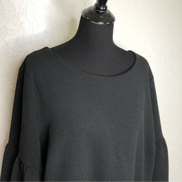 Eloquii black sheath midi dress with balloon puff sleeves size 26 - Picture 3 of 16